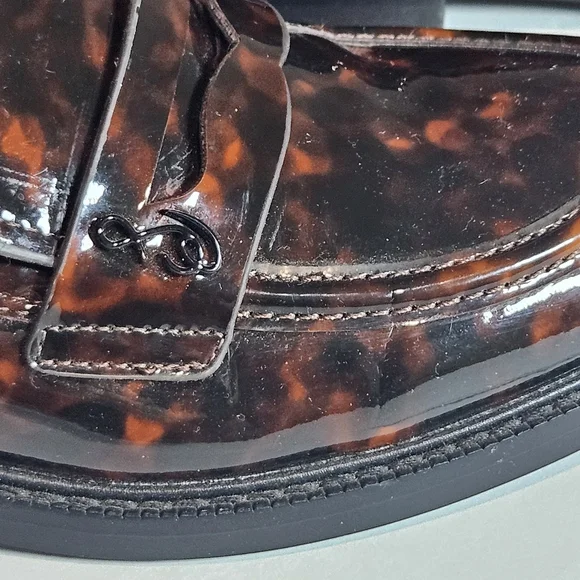 Sam Edelman Colin Preppy Penny Loafers Womens Sz 8.5 Tortoiseshell-Print Career - Picture 3 of 12